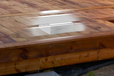 Terrass med 3 olika fundament: PLATTOR